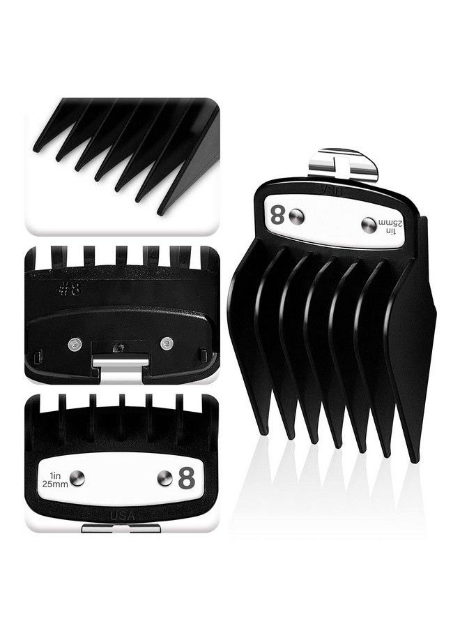 Professional Hair Clipper Guards Guides 10 Pcs Coded Cutting Guides 3170400 1/8” To 1 Fits For All Wahl Clippers(Black10 Pcs)