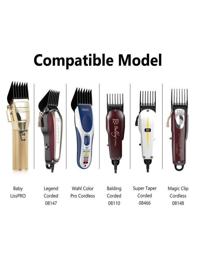Professional Hair Clipper Guards Guides 10 Pcs Coded Cutting Guides 3170400 1/8” To 1 Fits For All Wahl Clippers(Black10 Pcs)
