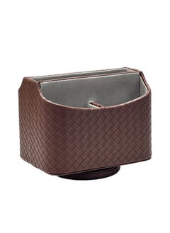 UnionBasic Rotating Desk Organizer, 360 Degree Desk Spinning Caddy, Desktop TV Guide/Mail/Media/Remote Controller Holder Organizer, Woven Coffee  - Image 4
