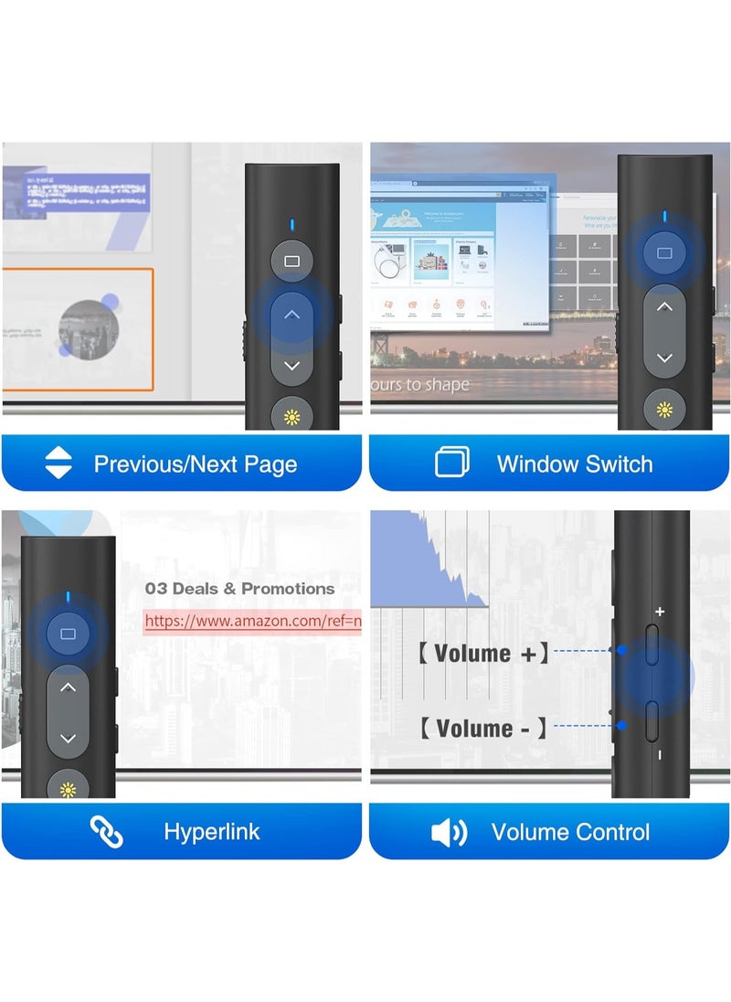 كادييب - 2 في 1 فرس عرض تقديمي USB من النوع C مع مؤشر ليزر، فرس عرض تقديمي لاسلكي للعروض التقديمية للعروض التقديمية للبرنامج، فرس عرض تقديمي عن بعد 2.4 جيجا هرتز مع مؤشر ليزر أحمر لامع - Image 1
