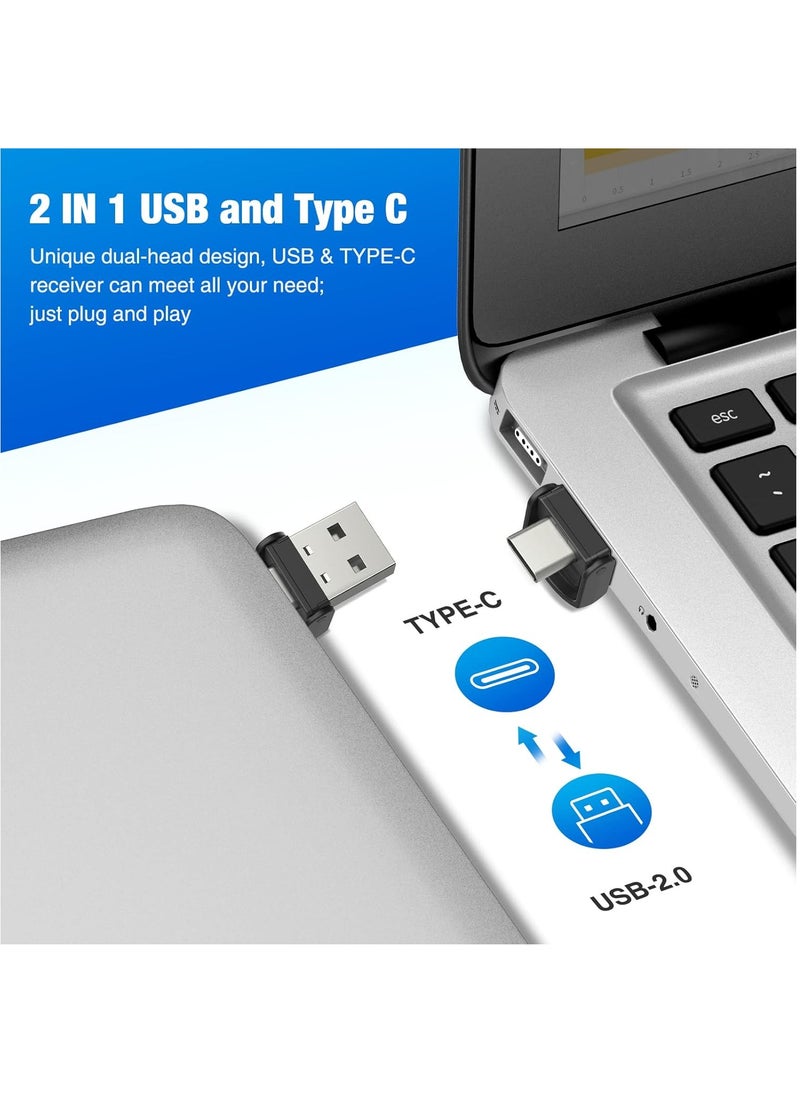 كادييب - 2 في 1 فرس عرض تقديمي USB من النوع C مع مؤشر ليزر، فرس عرض تقديمي لاسلكي للعروض التقديمية للعروض التقديمية للبرنامج، فرس عرض تقديمي عن بعد 2.4 جيجا هرتز مع مؤشر ليزر أحمر لامع - Image 1