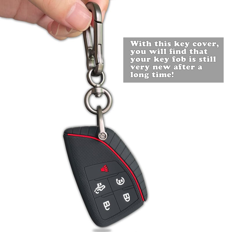 TANDRIVE Key Fob Cover for 2022-2025 2026 Chevy Silverado 1500 GMC Sierra 1500, 2024-2026 Silverado Sierra 2500HD 3500HD, Silicone, 2-Pack, Black Grey - Image 5