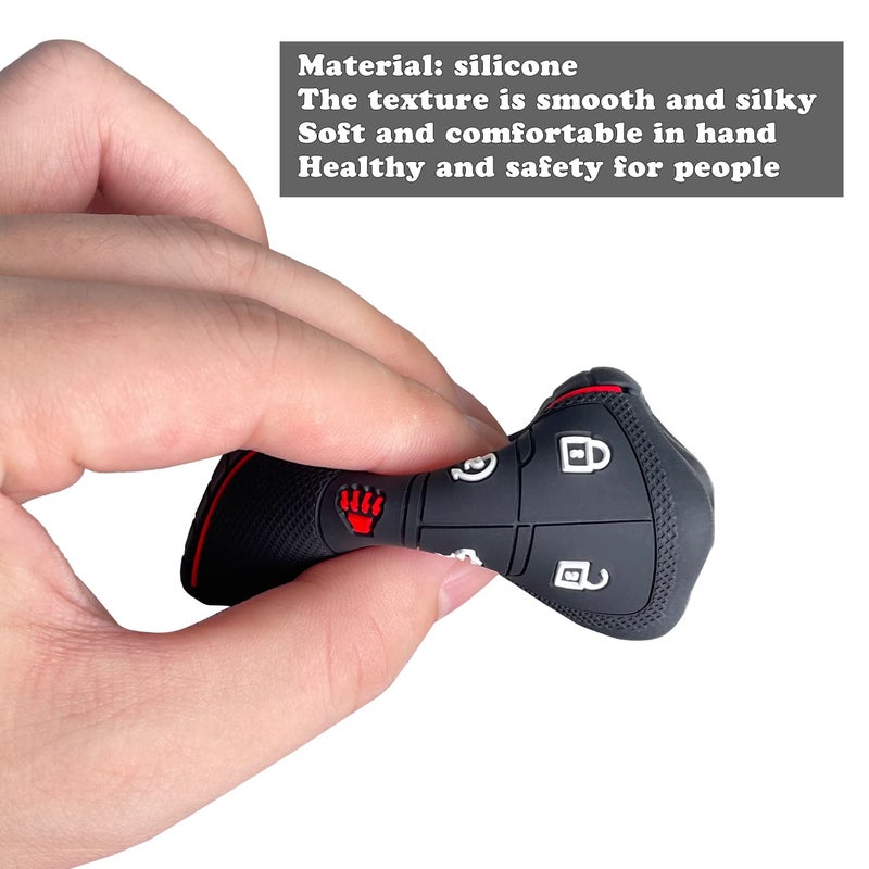 TANDRIVE Key Fob Cover for 2022-2025 2026 Chevy Silverado 1500 GMC Sierra 1500, 2024-2026 Silverado Sierra 2500HD 3500HD, Silicone, 2-Pack, Black Grey - Image 4