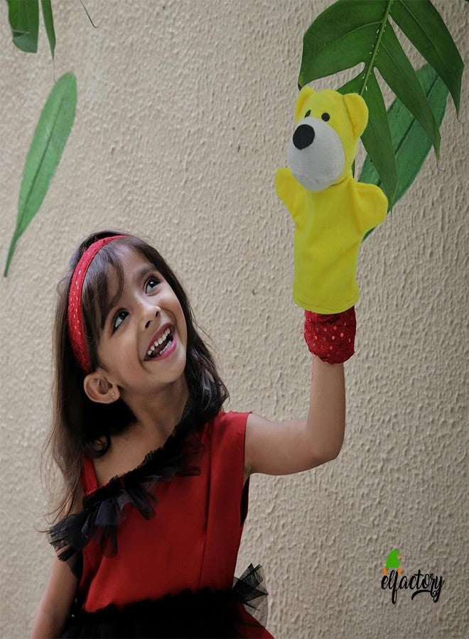 Elfactory Animal Hand Puppets for Kids - Educational Storytelling Interactive Plush Hand Puppet Set for Learning (6-8 inches) (PF2) - Image 2