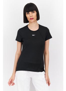 Reebok Women Sportswear Fit Training Brand Logo Top, Black  - Image 1