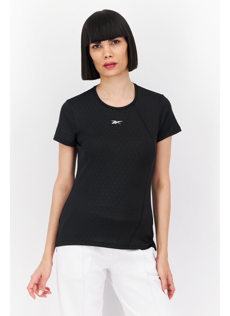 Reebok Women Sportswear Fit Training Brand Logo Top, Black  - Image 1