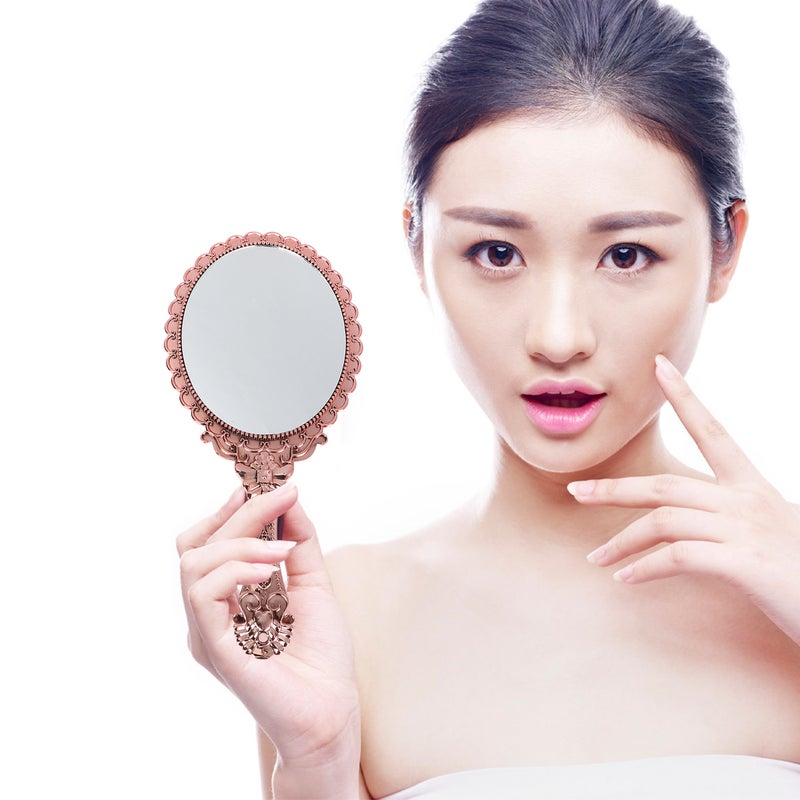 💄 مرآتان يدويتان للمكياج محمولة بتصميم ق م بلون ذه - Image 1