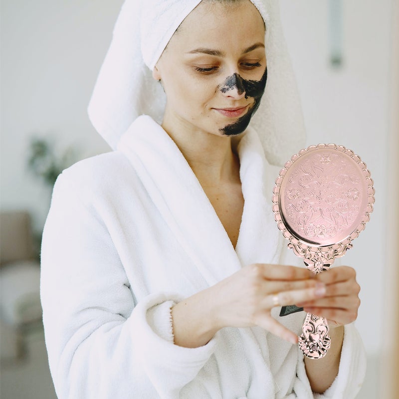 💄 مرآتان يدويتان للمكياج محمولة بتصميم ق م بلون ذه - Image 3