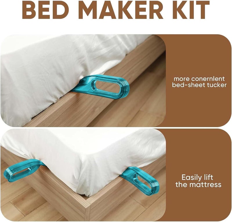 JIALTO 2 Pcs Bedsheet Tucker Tool – Mattress Helper for Tight Sheet Tucking, Easy Bed Making, Ergonomic Design, Durable Plastic Sheet Tucker Clip, Fits Under Mattress Corners (Green) - Image 4