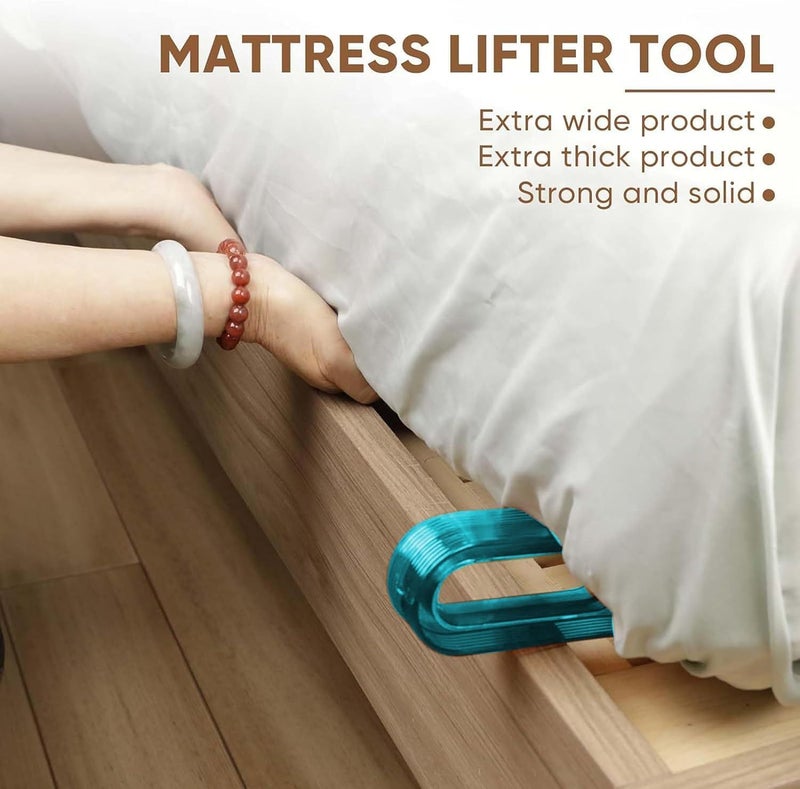 JIALTO 2 Pcs Bedsheet Tucker Tool – Mattress Helper for Tight Sheet Tucking, Easy Bed Making, Ergonomic Design, Durable Plastic Sheet Tucker Clip, Fits Under Mattress Corners (Green) - Image 5