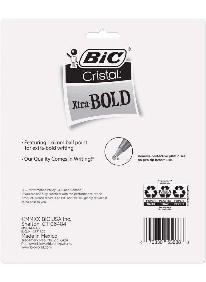 Bic قلم حبر جاف كريستال إكسترا بولد فاشون، 48 عبوة، ألوان متنوعة جديدة، نقطة متوسطة 1.6 مم، أقلام ملونة رائعة لتدوين الملاحظات والمستلزمات المدرسية للبالغين والأطفال.  - Image 3