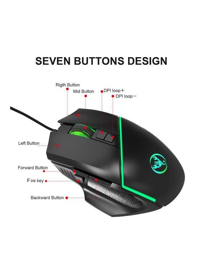 NIBEMINENT Wired Gaming Mouse Black  - Image 4