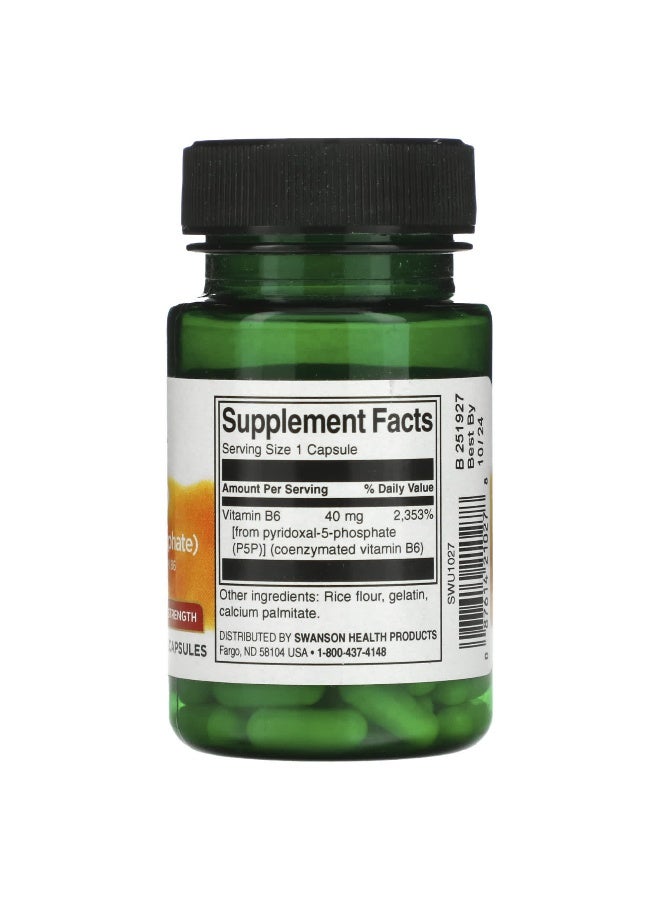 SWANSON سوانسون، P-5-P، قوة مزدوجة، 40 ملغ لكل كبسولة، 60 كبسولة - Image 2