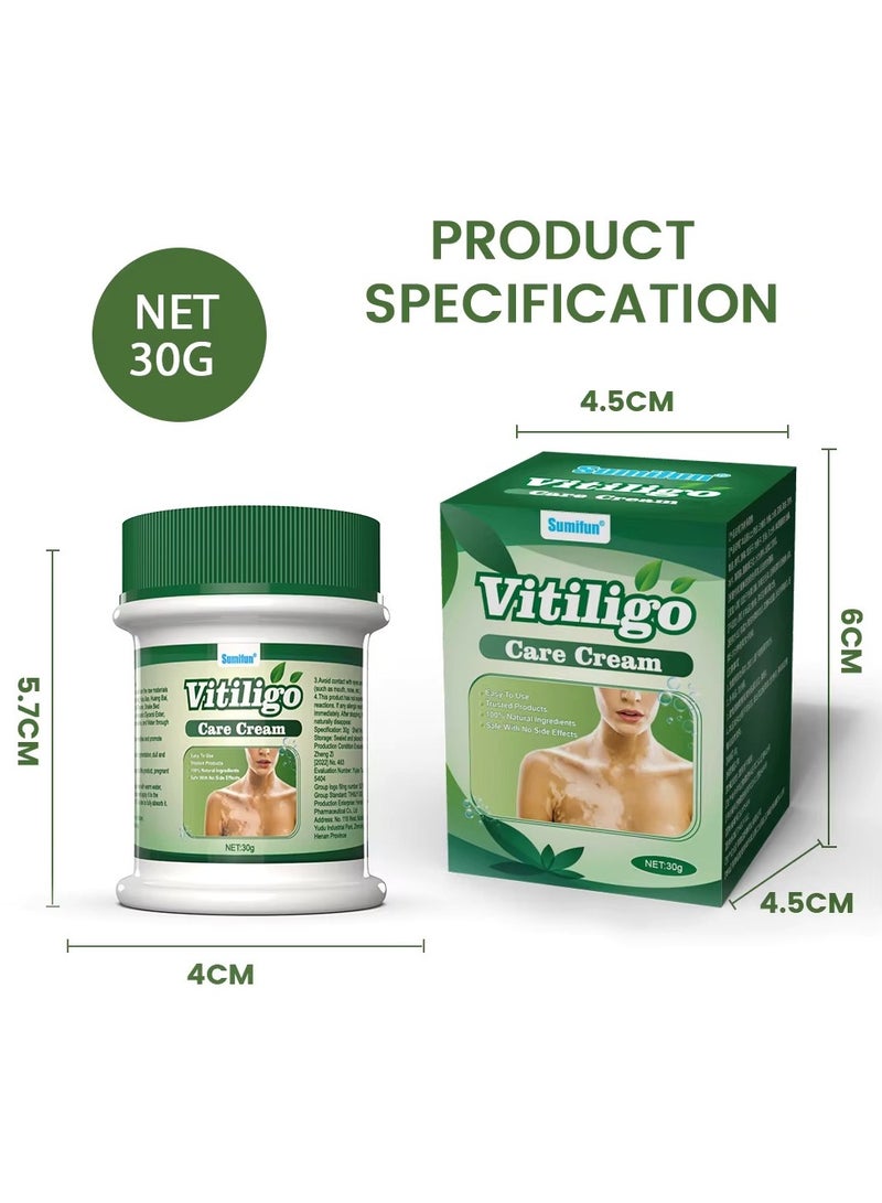 سوميفون صندوق كريم العناية بالبهاق من سومفون، 30 جرام، كريم إصلاح مكثف للبشرة لعلاج البهاق، والبقع البيضاء، ويعيد لون البشرة، مثالي للبقع البيضاء، والنمش، والبقع الشمسية، ويعزز تغذية البشرة وإصلاحها - Image 2