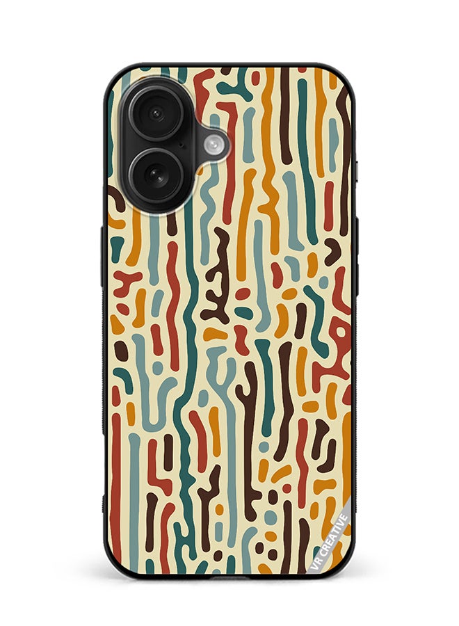 VR CREATIVE Protective Case Cover For Apple iPhone 16 Mix Pattern Design Multicolour