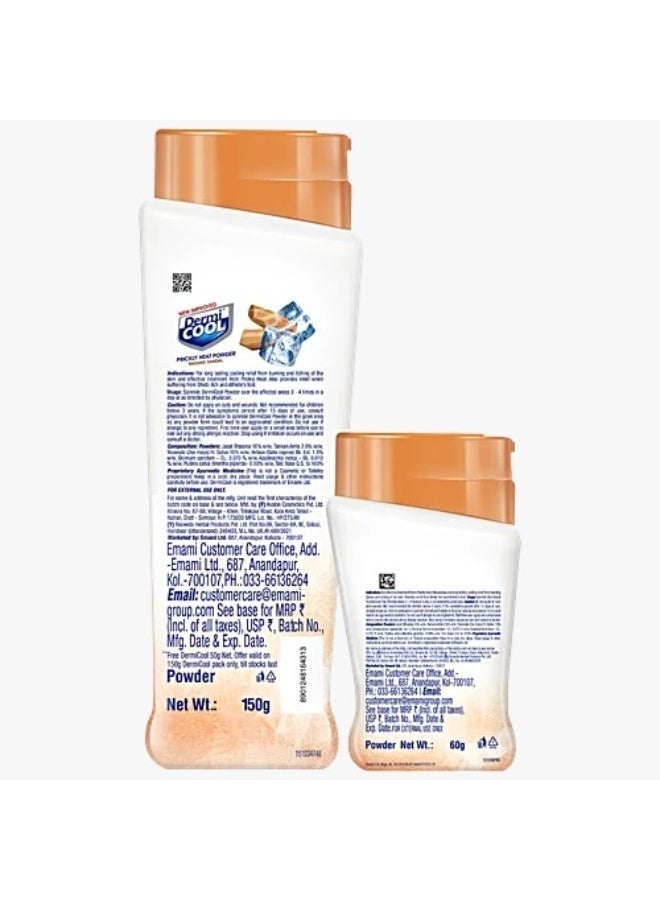 Dermicool Dermi Cool Prickly Heat Powder Radiant Sandal, 150 g (Dermicool 60g free) - Image 2