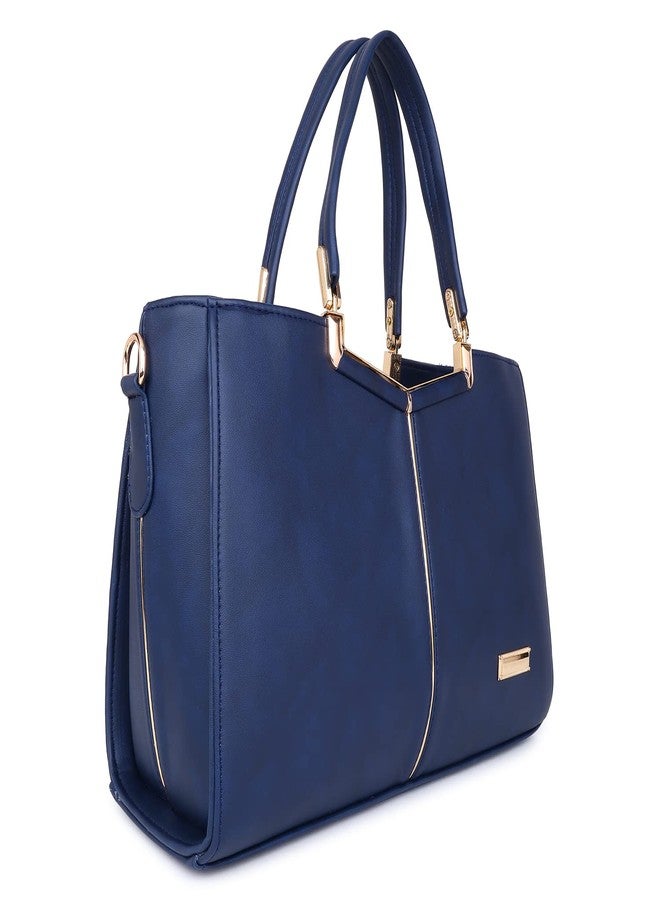 digNity Hand bag for women Synthetic Leather Cross body Ladies purse adjustable Satchel travel (Navy Blue) - Image 1