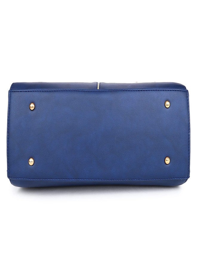 digNity Hand bag for women Synthetic Leather Cross body Ladies purse adjustable Satchel travel (Navy Blue) - Image 4