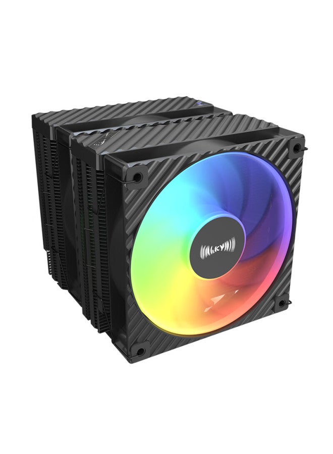 Valkyrie Dq125 Argb Black Vk Cpu Air Cooler Dual Tower Reverse Gravity 6 Heatpipe Direct Touch Supports Lga1700/1851 Am5 Argb Lighting - Image 2