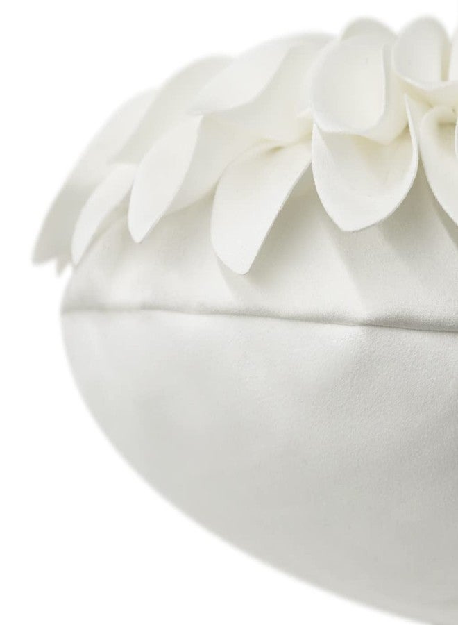JWH 3D Flower Throw Pillow Covers Decorative Aesthetic Sunflower Accent Pillow Cases Handmade Pillowcase Round Cushion for Car Bedroom Bed Couch Chair with Insert 12 Inch White - Image 5