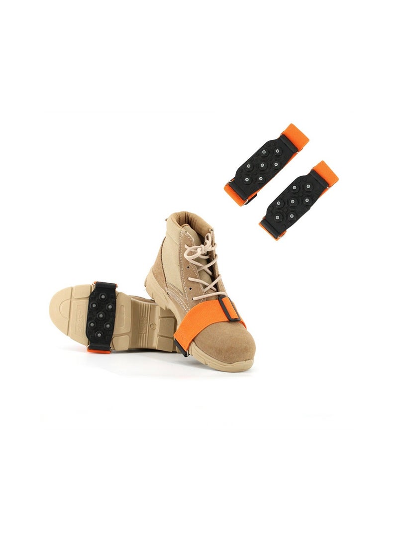 Generic Shoes Grips, Anti Slip Winter Ice Grippers with Tungsten Nails, Silicone Non-Slip Shoe Covers, Walk Cleats Traction for Snow Ice Walking, Fishing, Winter Working, Outdoor Playing - Image 1