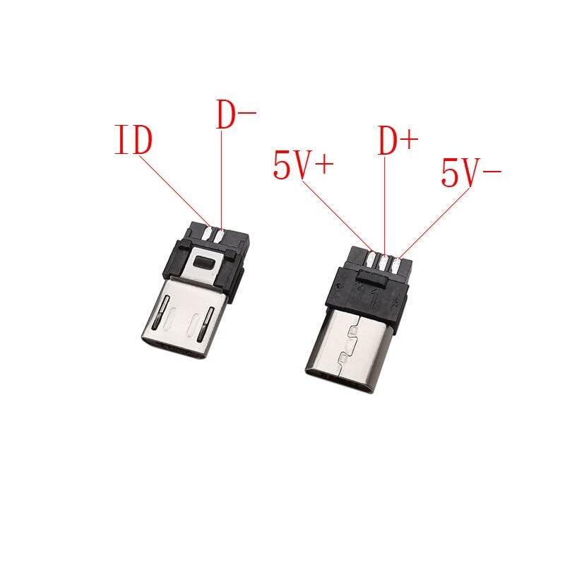 CentIoT - 10pcs White Type B Micro USB MALE USB 2.0 - 5 Pin Plug Connector - With Plastic Cover - DIY Kit (6mm White) - Image 4