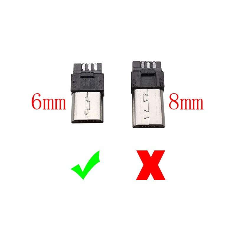 CentIoT - 10pcs White Type B Micro USB MALE USB 2.0 - 5 Pin Plug Connector - With Plastic Cover - DIY Kit (6mm White) - Image 3