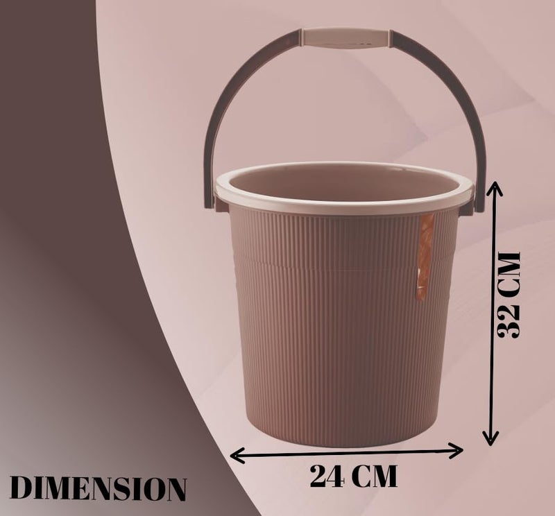 Liza Combo of 6pcs Newton Bathroom Accessories Set Plastic Bathroom Set with 20Ltr Plastic Bucket, Tub, Small Mug, Big Stool, Soap Case, & Dustbin for Home, Kitchen & Bathroom (Brown) - Image 2