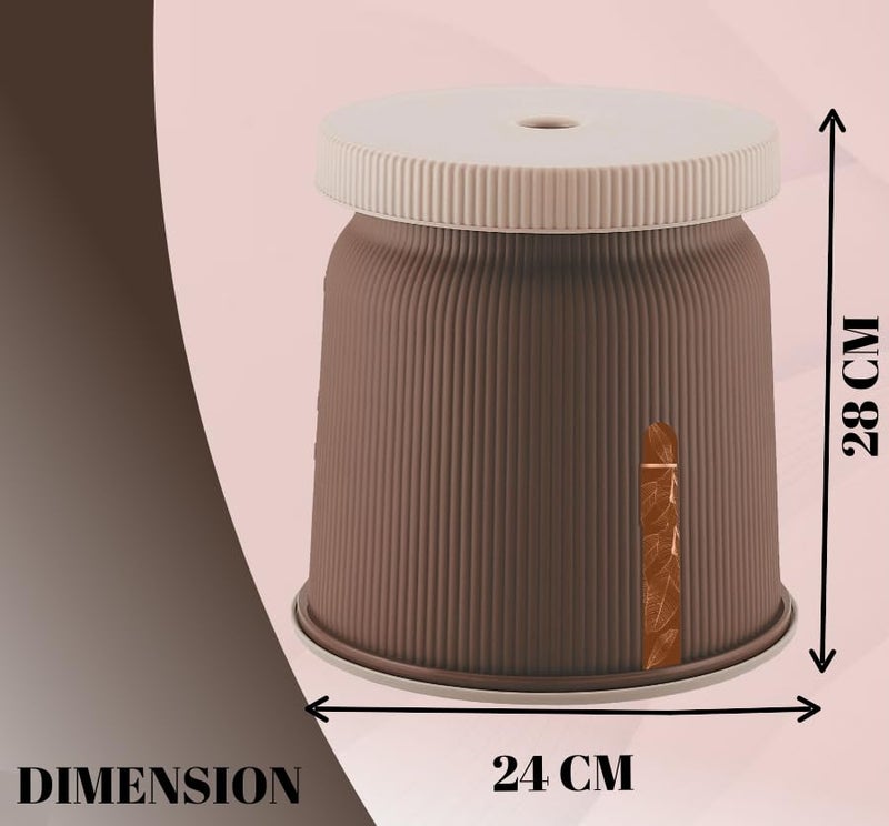 Liza Combo of 6pcs Newton Bathroom Accessories Set Plastic Bathroom Set with 20Ltr Plastic Bucket, Tub, Small Mug, Big Stool, Soap Case, & Dustbin for Home, Kitchen & Bathroom (Brown) - Image 3