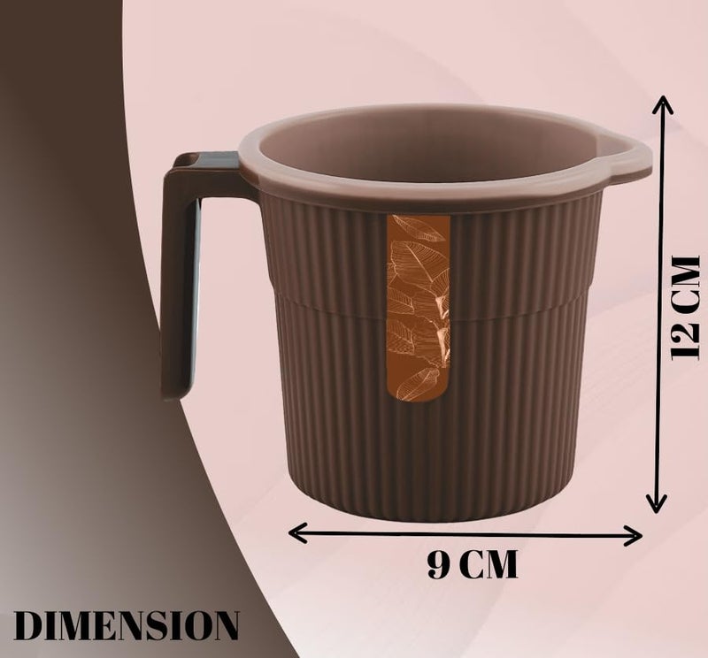 Liza Combo of 6pcs Newton Bathroom Accessories Set Plastic Bathroom Set with 20Ltr Plastic Bucket, Tub, Small Mug, Big Stool, Soap Case, & Dustbin for Home, Kitchen & Bathroom (Brown) - Image 4