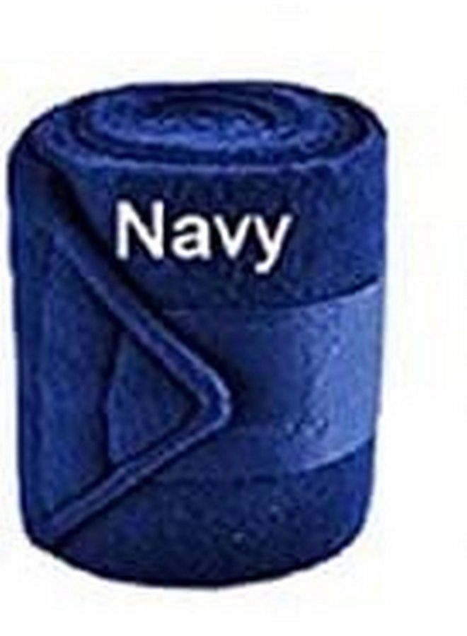 JACKS JackS Pony Deluxe Fleece Polo Wraps Set of 4 Extra Thick Leg Protection Horse Care Solid Colors Color Choice (Navy)