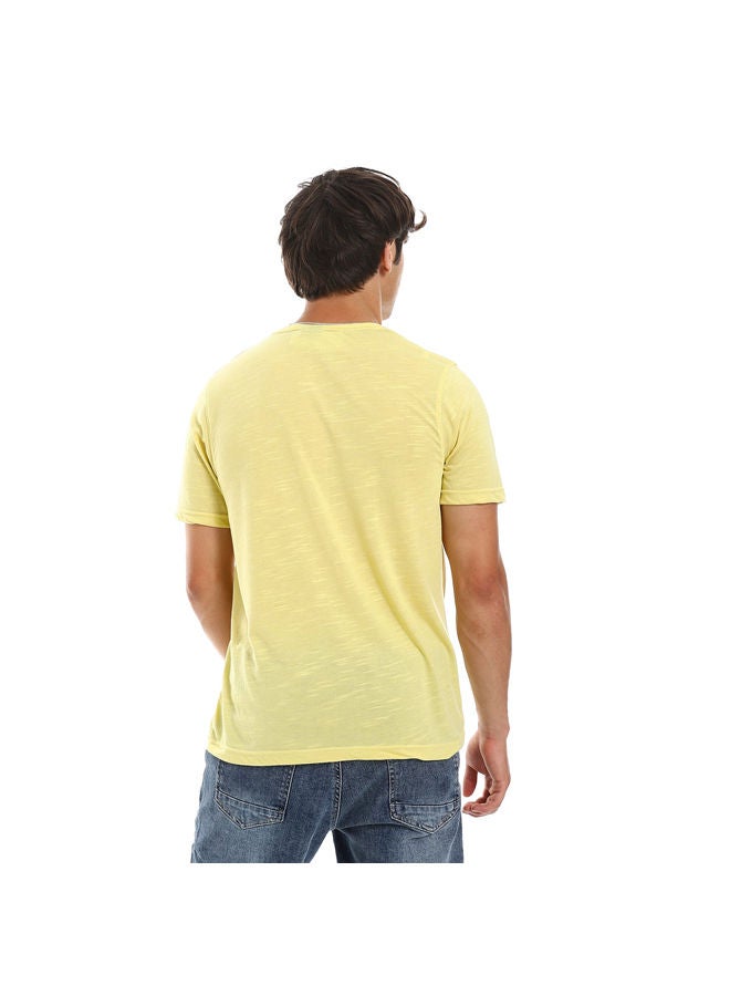 Andora Hips Length Round Neck Tee-Yellow  - Image 5