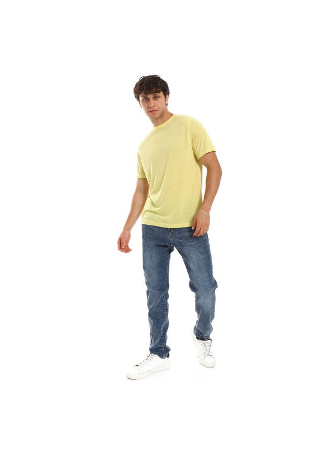 Andora Hips Length Round Neck Tee-Yellow  - Image 1