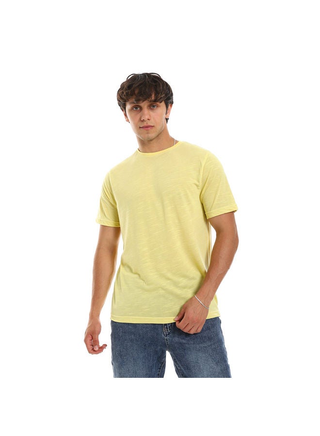 Andora Hips Length Round Neck Tee-Yellow  - Image 4
