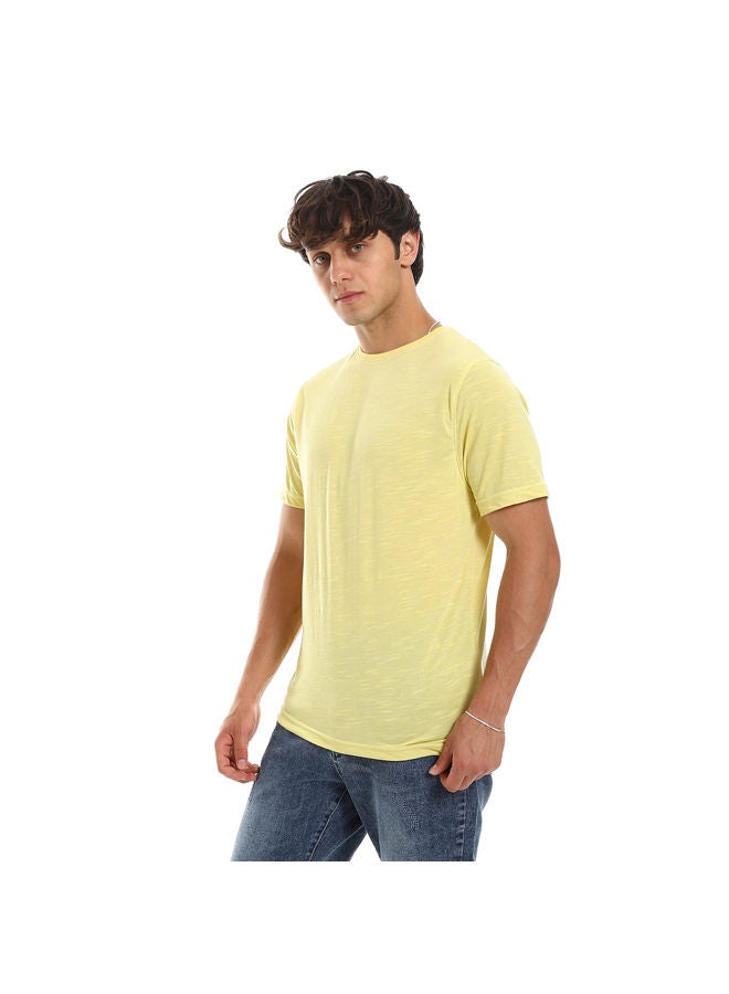 Andora Hips Length Round Neck Tee-Yellow  - Image 3