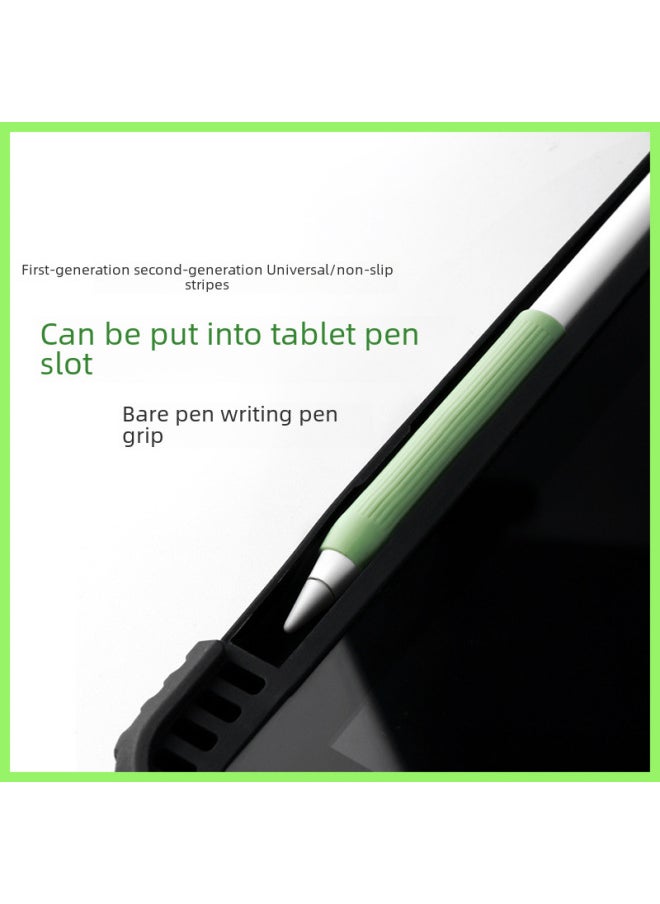 Generic - Suitable For Apple Pencil Two-generation Non-slip Wear-resistant Silicone Ultra-thin Universal Pen Grip Writing Pen Case-Color:Green - Image 1