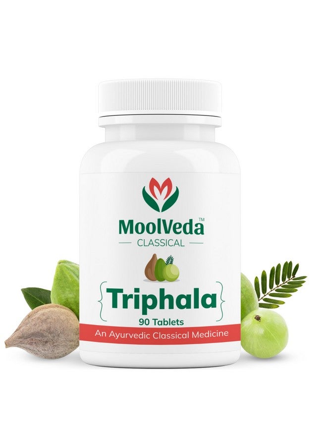 Moolveda Triphala Tablets | Uses For Digestion, Constipation and Detox | 90 Veg Tablets - Image 1