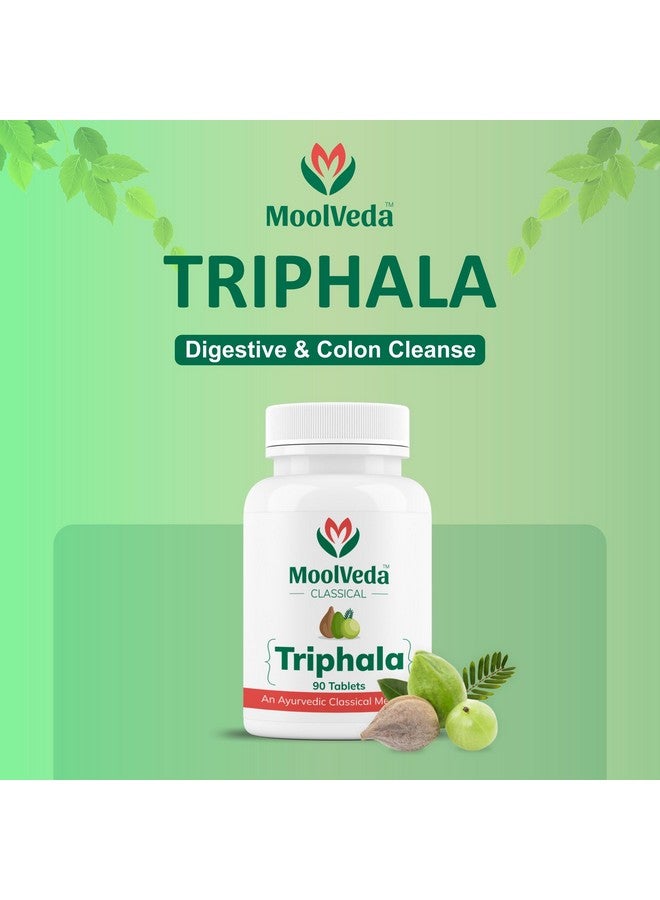 Moolveda Triphala Tablets | Uses For Digestion, Constipation and Detox | 90 Veg Tablets - Image 2