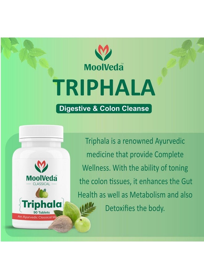 Moolveda Triphala Tablets | Uses For Digestion, Constipation and Detox | 90 Veg Tablets - Image 4