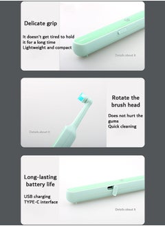 FIRSTAR Electric Toothbrush, Rechargeable Rotating Toothbrush with 2 Modes, for Adults and Kids (Green)  - Image 2