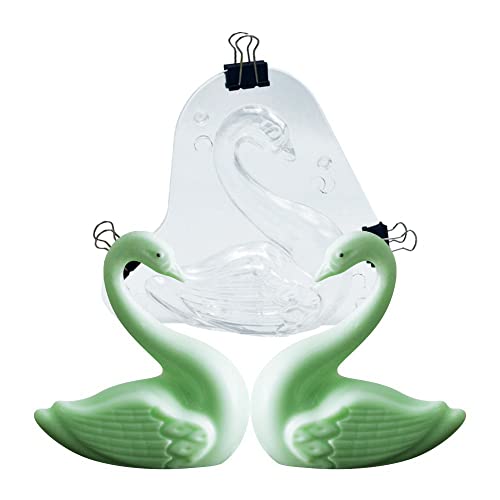 TUKE Big Size 3D Swan Chocolate Mold 5.68 x 5.16 x 1.88" Crystal Jelly Candy Mould with 3 Clips Candy Cake Decoration Desserts Fondant Model DIY Home Baking Pastry Tool - Image 1