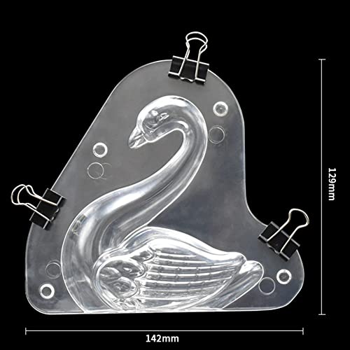 TUKE Big Size 3D Swan Chocolate Mold 5.68 x 5.16 x 1.88" Crystal Jelly Candy Mould with 3 Clips Candy Cake Decoration Desserts Fondant Model DIY Home Baking Pastry Tool - Image 4