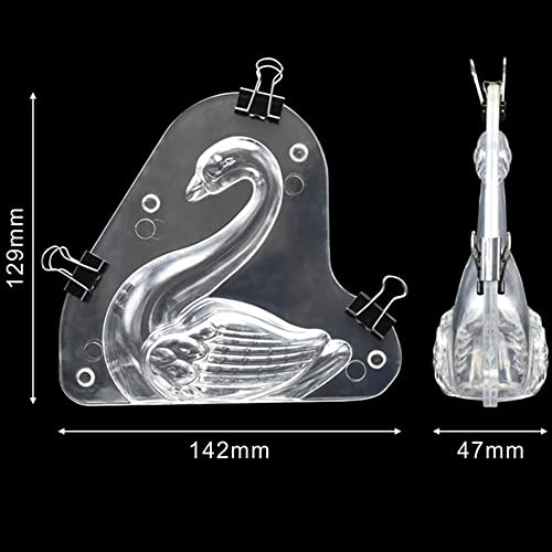 TUKE Big Size 3D Swan Chocolate Mold 5.68 x 5.16 x 1.88" Crystal Jelly Candy Mould with 3 Clips Candy Cake Decoration Desserts Fondant Model DIY Home Baking Pastry Tool - Image 2