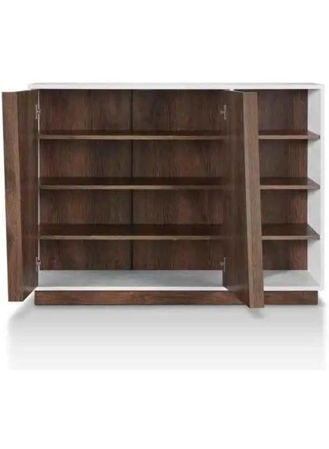 MODERN HOME Modern Dalby two-door shoe cabinet, shoe storage organizer, shoe rack, wooden side shoe rack, white color - Image 2