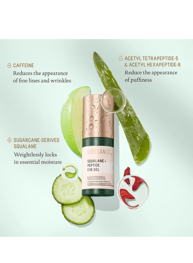 BIOSSANCE Biossance Squalane + Peptide Eye Gel - Ultra-Hydrating Under Eye Cream - Reduces Puffiness & Dark Circles - Eye Wrinkles Repair Moisturizer- Anti Aging & Hydrating, Day & Night Cream - 0.5oz - Image 3