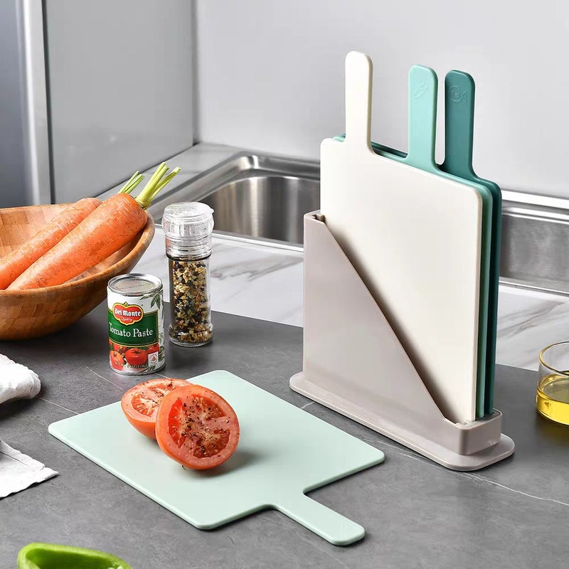 Antibacterial colored cutting board set with Smart stand