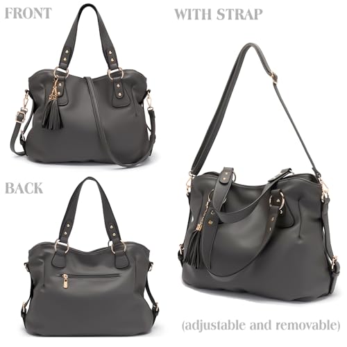 Soperwillton Fashion Handbag for Women Shoulder Bag Top Handle Satchel Hobo Tote Bag Purse Set 4pcs - Image 2