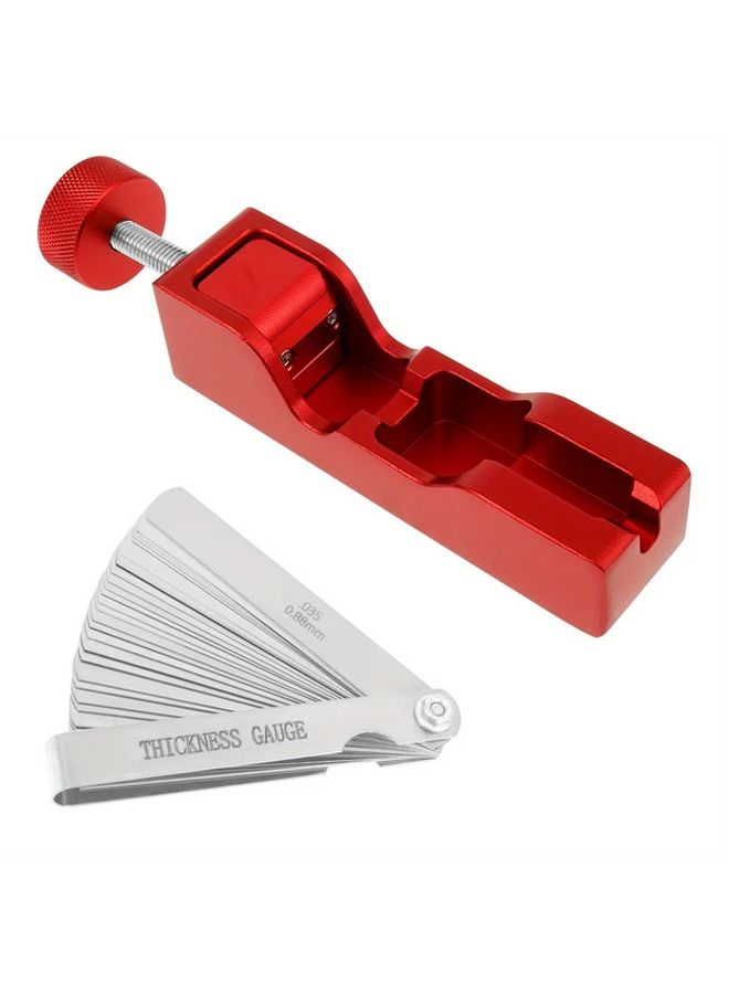 Red Universal Spark Plug Gap Tool With Feeler Gauge For 10 12 14 16mm Plugs - Image 3