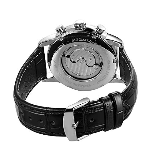 FORSINING ساعة أوتوماتيكية للرجال من فورسينغ، عرض تاريخ احتياطي الطاقة، ساعة ميكانيكية عصرية على المعصم - Image 5