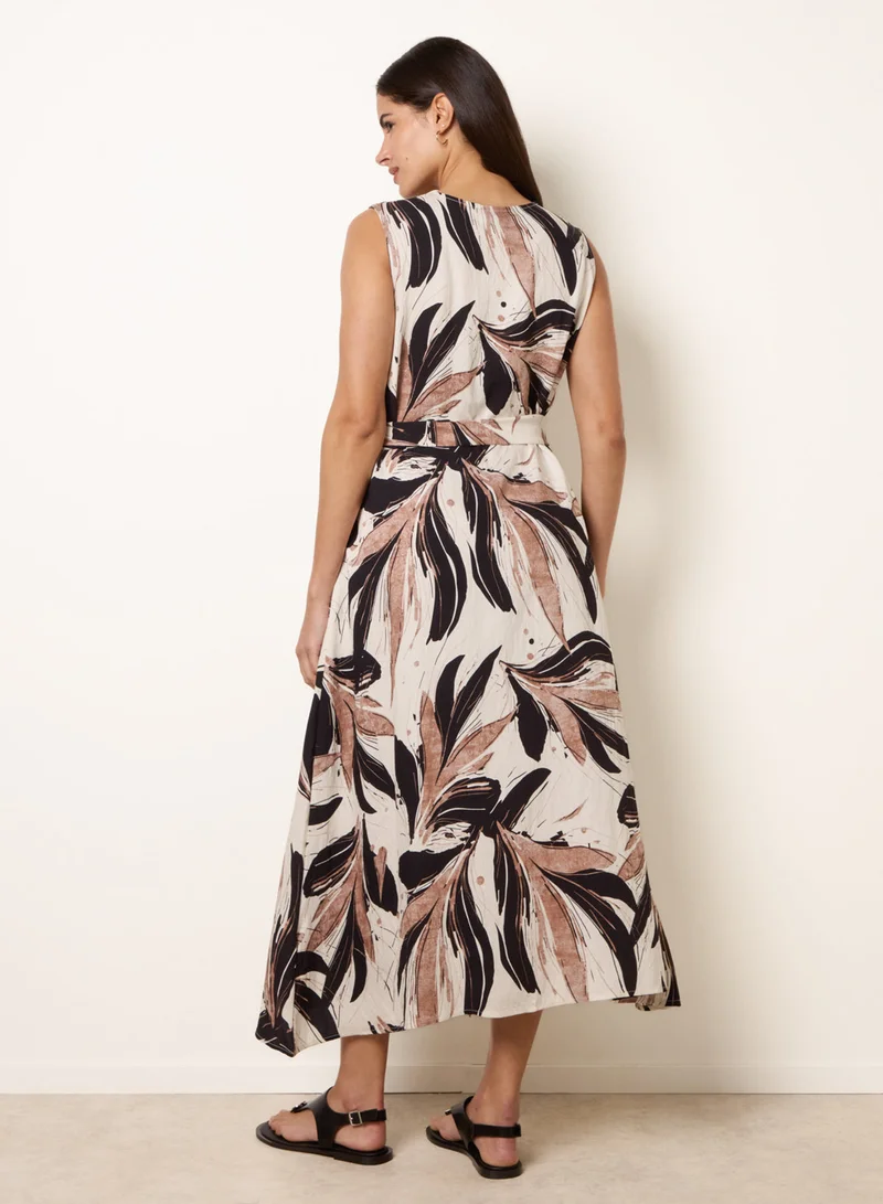 بلو فانيلا Leaf Print Dress